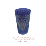 Set of 6 Moroccan Tea Glasses Artisanal Hand painted - مجموعة من 6 أكواب شاي مغربية مرسومة يدويًا