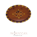 Wonderful Oval Moroccan wooden tray, made of rare thuya wood, Handmade Morocco, best tray - صينية بيضاوية خشبية مغربية رائعة مصنوعة من خشب الثوجا النادر صناعة يدوية مغربية