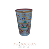 Simple  Set of 6 Moroccan Tea Glasses Artisanal Hand painted - مجموعة من 6 أكواب شاي مغربية مرسومة يدويًا